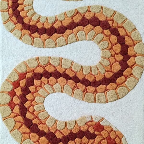 Snake Hand Tufted Wool Rug with modern serpent design